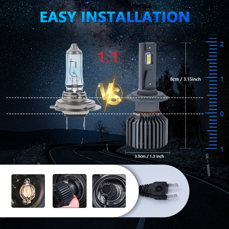 P9 1 Pair H7 6000K / 4000LM / 35W / DC10-32V IP68 Waterproof Car LED Headlight