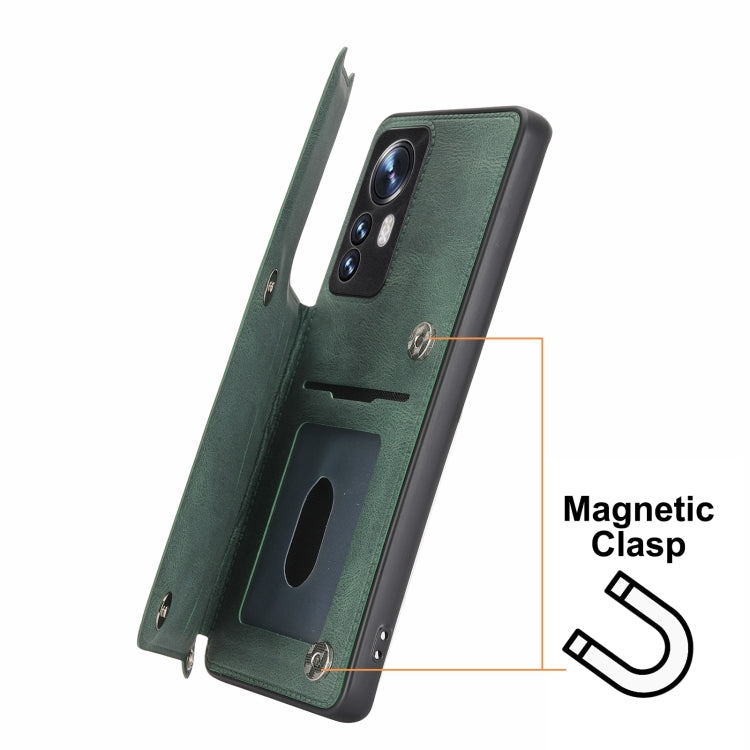 For Xiaomi 12 Mandala Embossed Card Slots Magnetic Phone Case