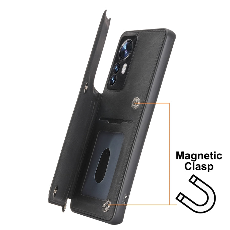 For Xiaomi 12 Pro Mandala Embossed Card Slots Magnetic Phone Case