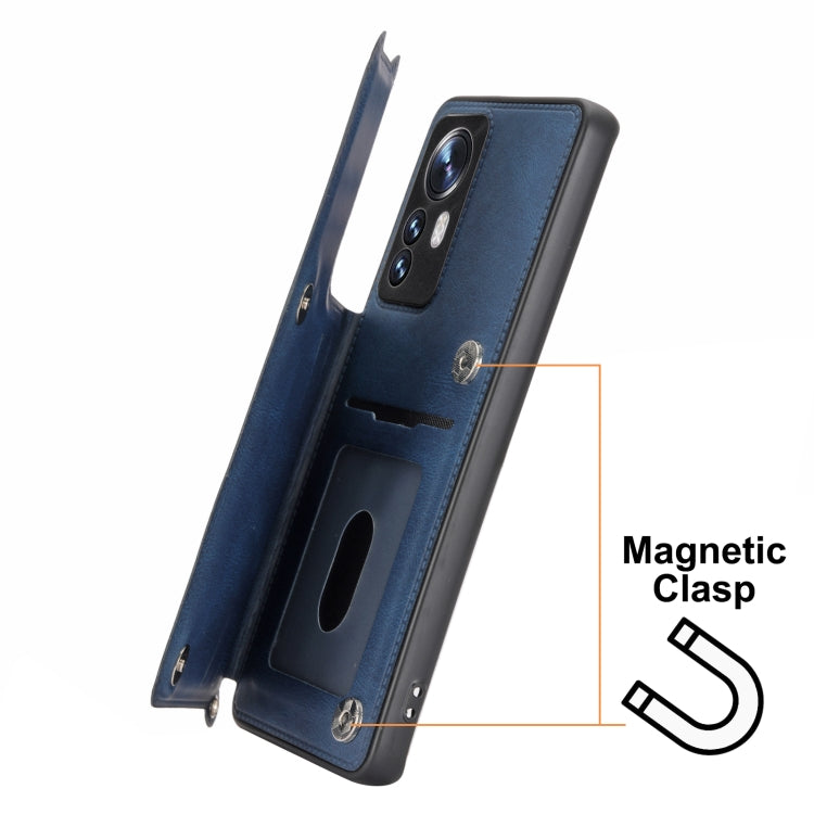 For Xiaomi 12 Pro Mandala Embossed Card Slots Magnetic Phone Case