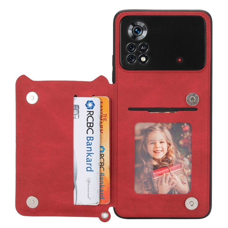 For Xiaomi Poco X4 Pro 5G Mandala Embossed Card Slots Magnetic Phone Case