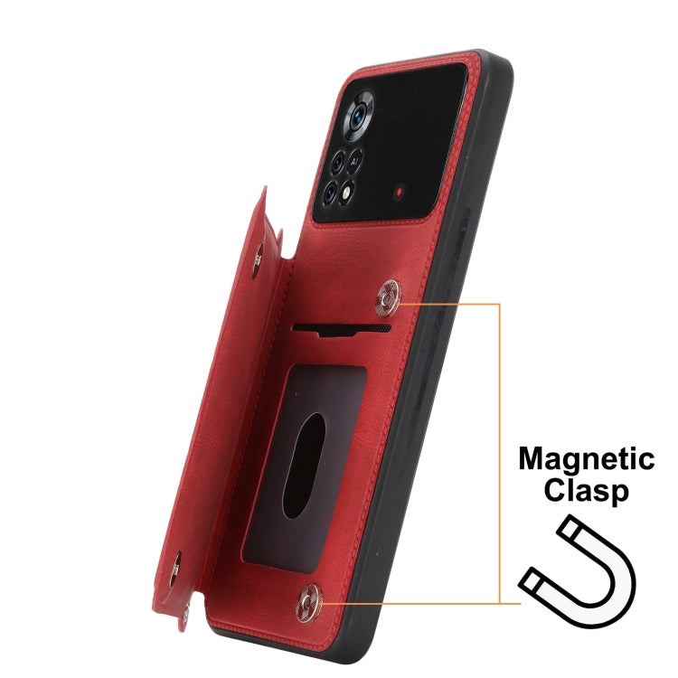 For Xiaomi Poco X4 Pro 5G Mandala Embossed Card Slots Magnetic Phone Case