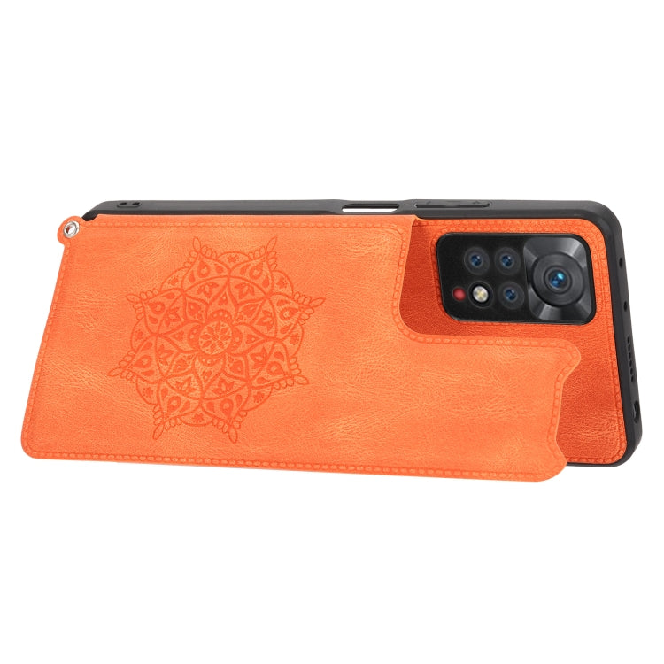 For Xiaomi Redmi Note 11 Pro Mandala Embossed Card Slots Magnetic Phone Case