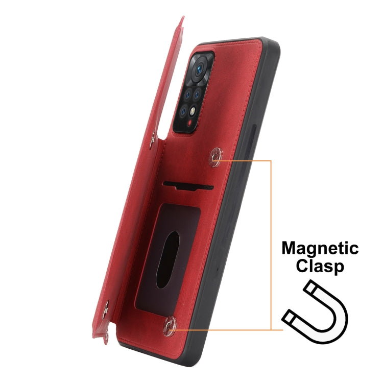 For Xiaomi Redmi Note 11 Pro Mandala Embossed Card Slots Magnetic Phone Case