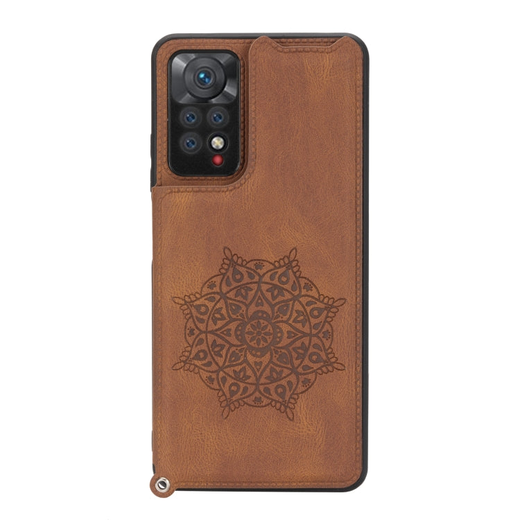 For Xiaomi Redmi Note 11 Pro Mandala Embossed Card Slots Magnetic Phone Case