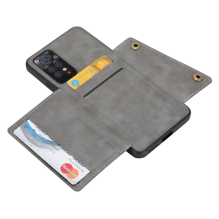 For Xiaomi Redmi Note 11 Pro Double Buckle Card Slots Magnetic Phone Case