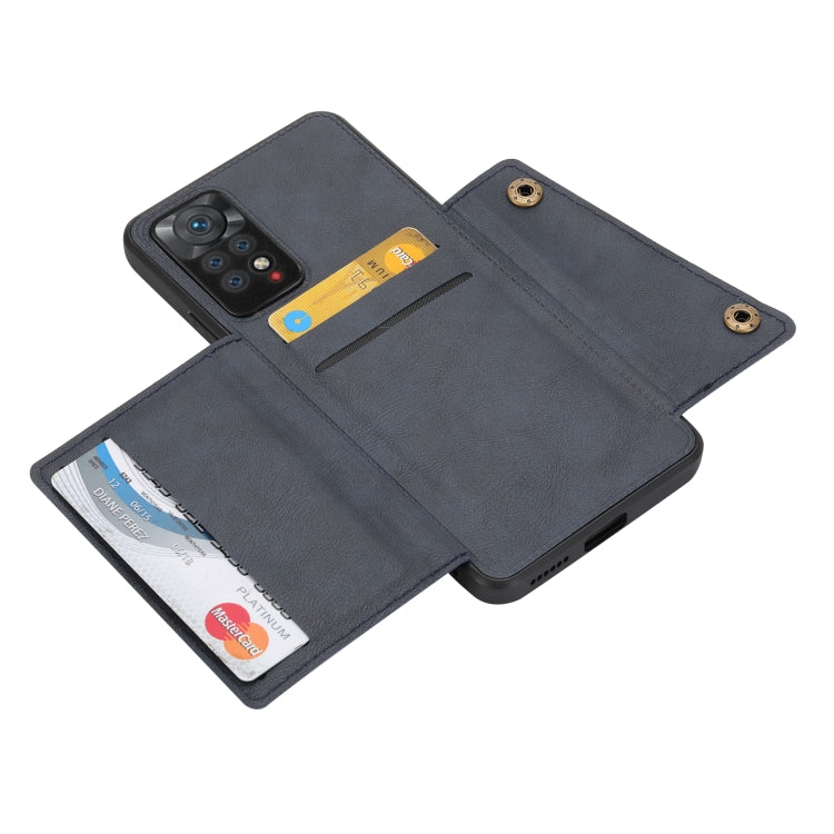For Xiaomi Redmi Note 11 Pro Double Buckle Card Slots Magnetic Phone Case