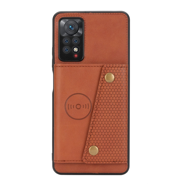 For Xiaomi Redmi Note 11 Pro Double Buckle Card Slots Magnetic Phone Case