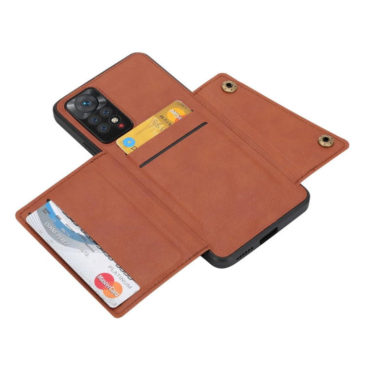 For Xiaomi Redmi Note 11 Pro Double Buckle Card Slots Magnetic Phone Case