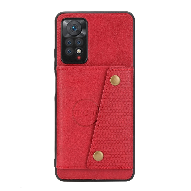 For Xiaomi Redmi Note 11 Pro Double Buckle Card Slots Magnetic Phone Case