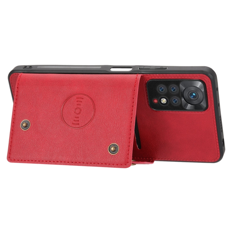 For Xiaomi Redmi Note 11 Pro Double Buckle Card Slots Magnetic Phone Case