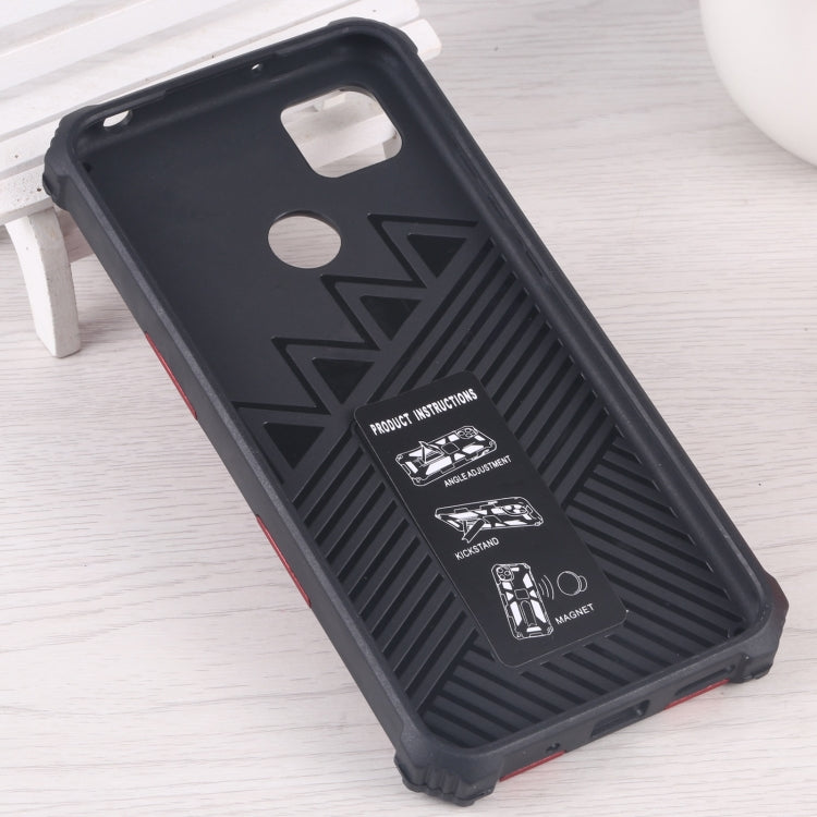 For Xiaomi Redmi 9C / 10A Armor Kickstand TPU + PC Magnetic Phone Case
