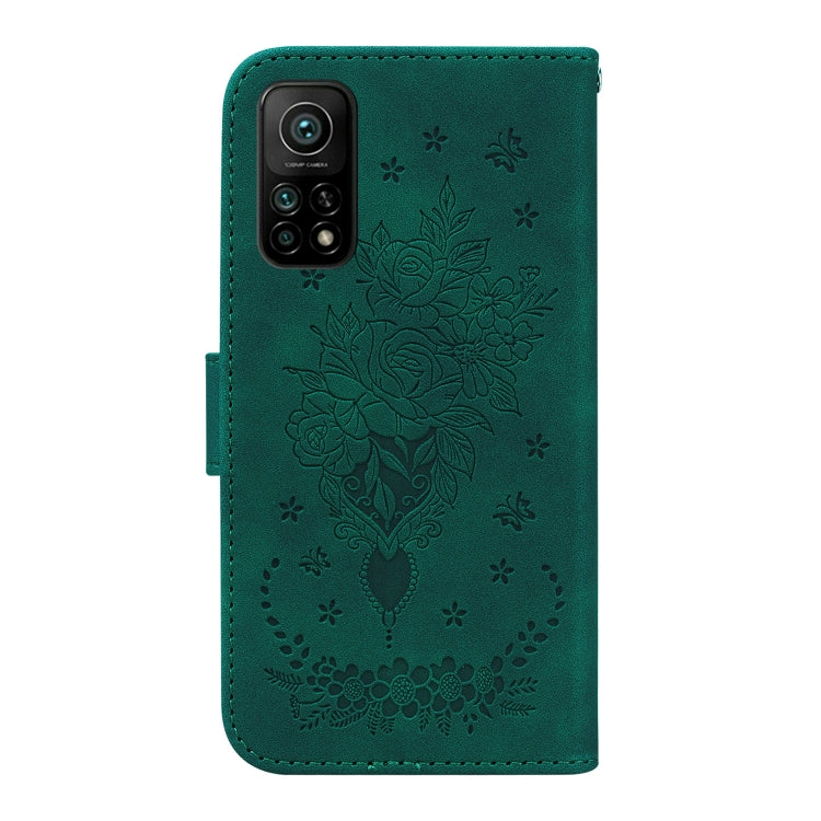 For Xiaomi Mi 10T Pro 5G / 10T 5G Butterfly Rose Embossed Leather Phone Case