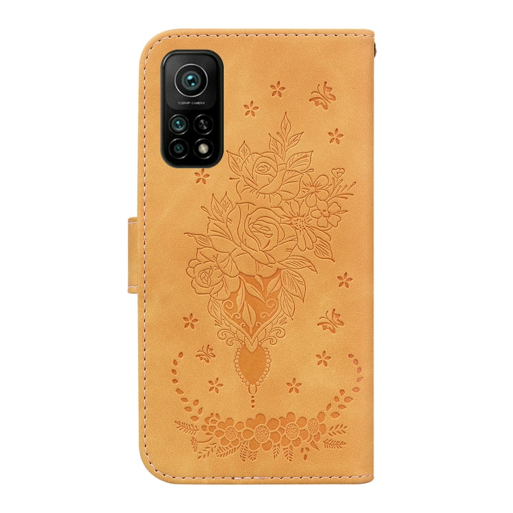 For Xiaomi Mi 10T Pro 5G / 10T 5G Butterfly Rose Embossed Leather Phone Case