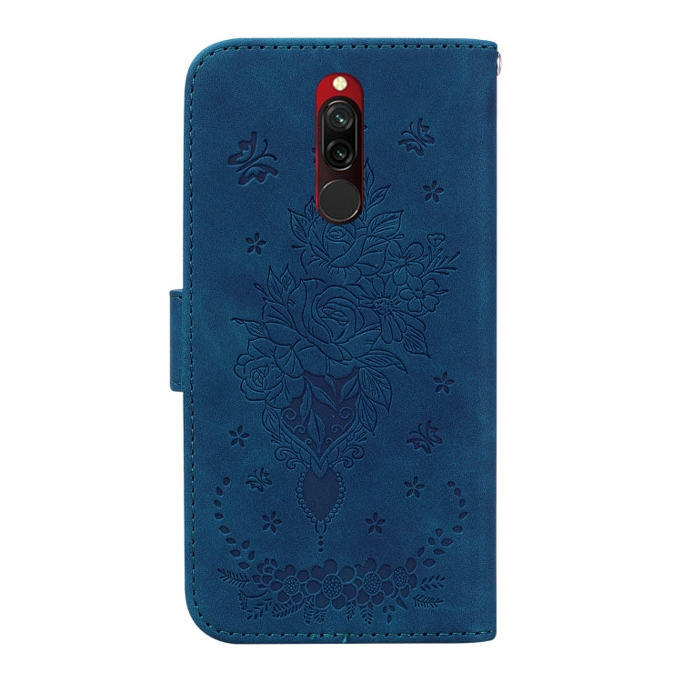 For Xiaomi Redmi 8 / 8A Butterfly Rose Embossed Leather Phone Case