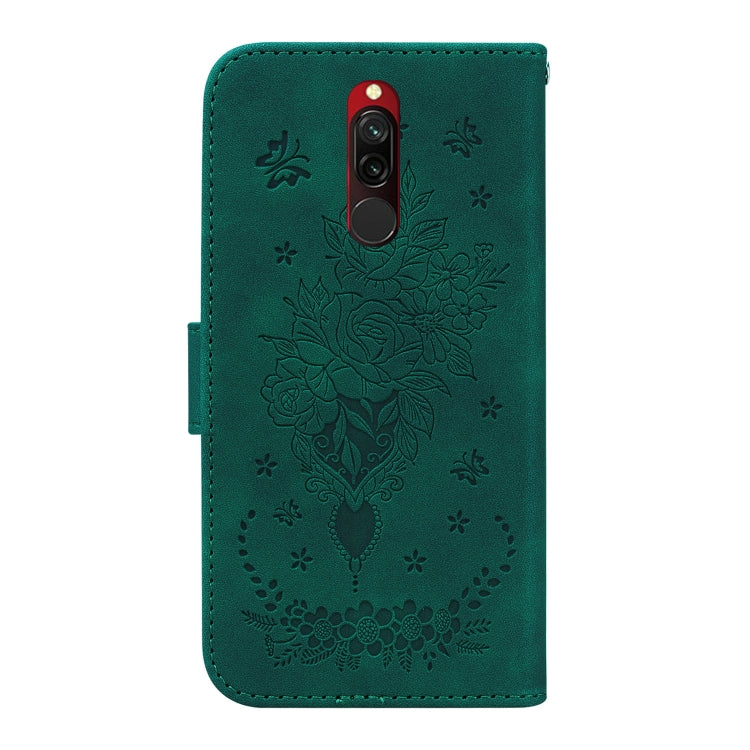 For Xiaomi Redmi 8 / 8A Butterfly Rose Embossed Leather Phone Case