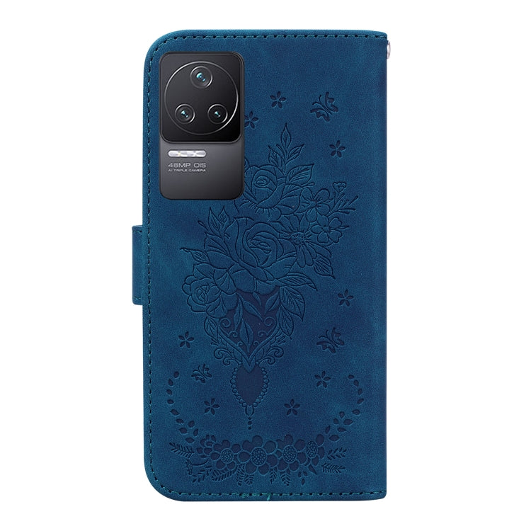 For Xiaomi Redmi K50 / K50 Pro Butterfly Rose Embossed Leather Phone Case