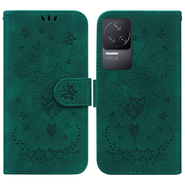 For Xiaomi Redmi K50 / K50 Pro Butterfly Rose Embossed Leather Phone Case