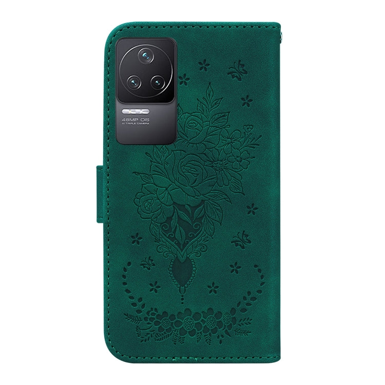 For Xiaomi Redmi K50 / K50 Pro Butterfly Rose Embossed Leather Phone Case