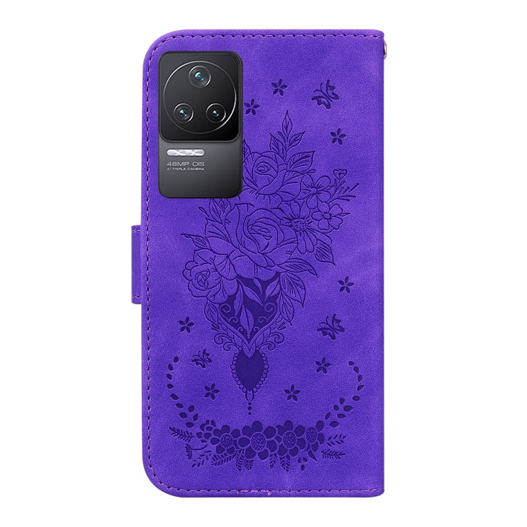 For Xiaomi Redmi K50 / K50 Pro Butterfly Rose Embossed Leather Phone Case