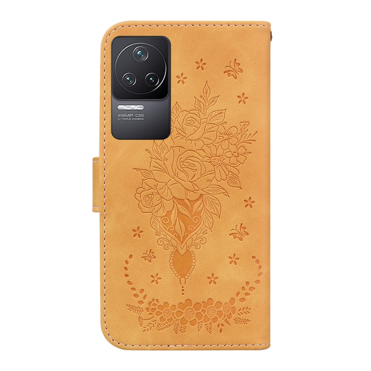 For Xiaomi Redmi K50 / K50 Pro Butterfly Rose Embossed Leather Phone Case