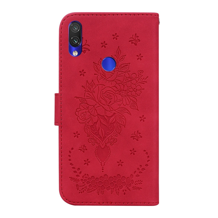 For Xiaomi Redmi Note 7 / 7S Butterfly Rose Embossed Leather Phone Case