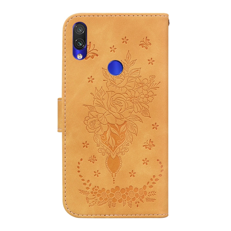 For Xiaomi Redmi Note 7 / 7S Butterfly Rose Embossed Leather Phone Case