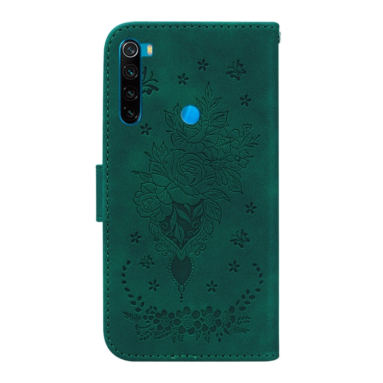 For Xiaomi Redmi Note 8 Butterfly Rose Embossed Leather Phone Case