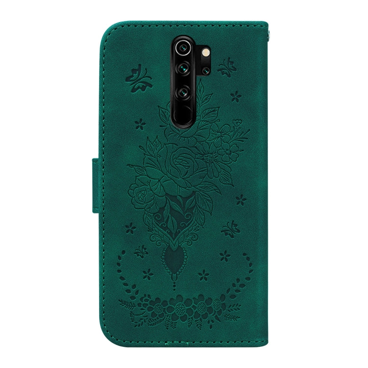 For Xiaomi Redmi Note 8 Pro Butterfly Rose Embossed Leather Phone Case