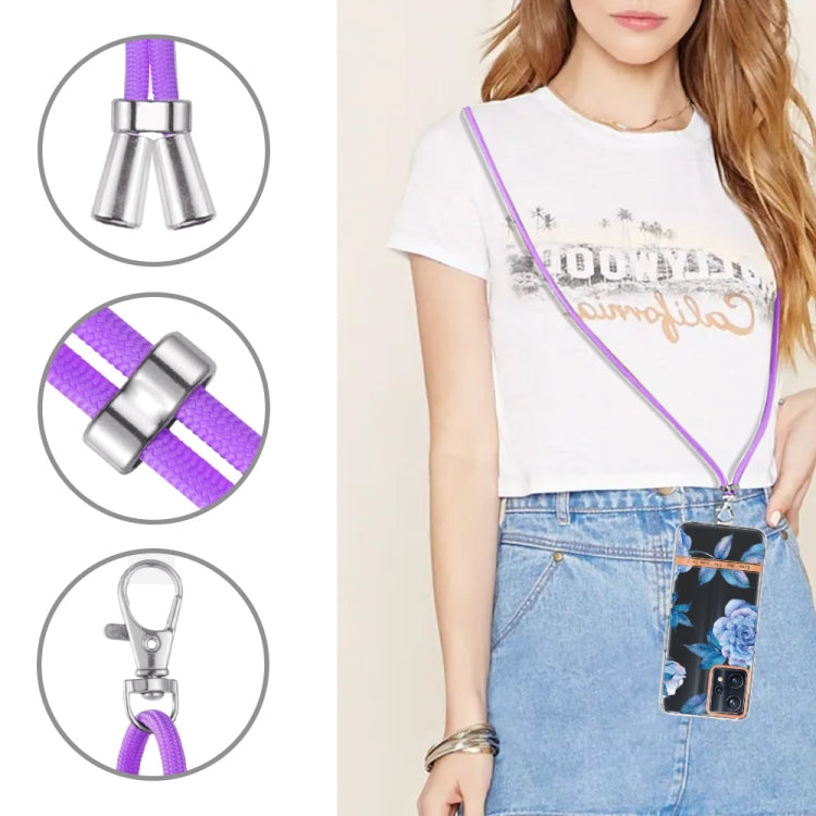 For OPPO Realme 9 Pro+ 5G Flowers Series TPU Phone Case with Lanyard