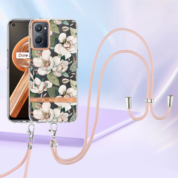 For OPPO Realme 9i/A36/A96 4G Flowers Series TPU Phone Case with Lanyard