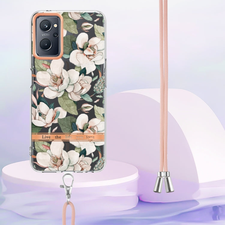 For OPPO Realme 9i/A36/A96 4G Flowers Series TPU Phone Case with Lanyard