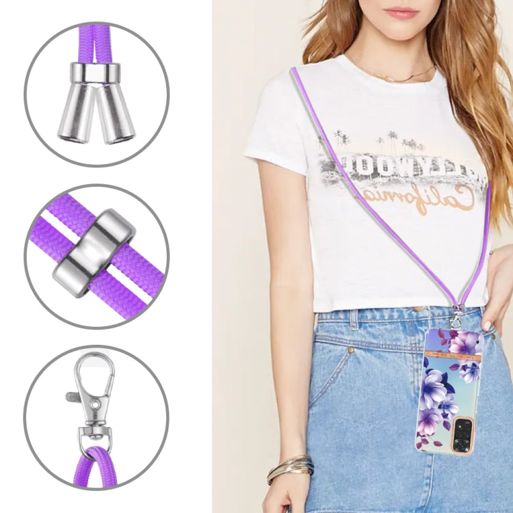 For Xiaomi Redmi Note 11s/Redmi Note 11 4G 6.43inch Global Flowers Series TPU Phone Case with Lanyard