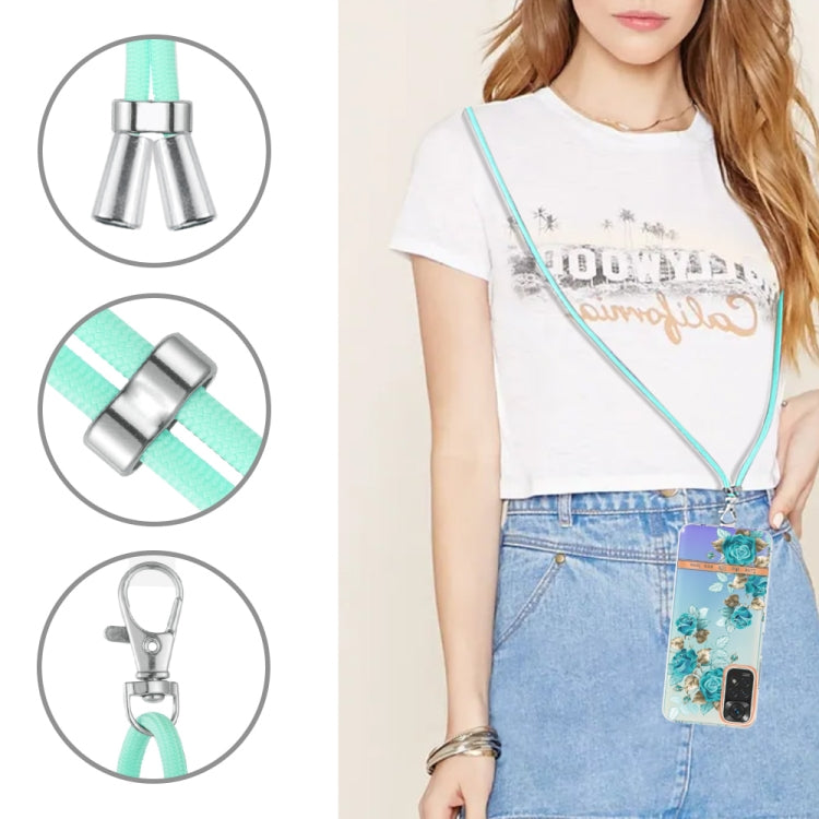 For Xiaomi Redmi Note 11s/Redmi Note 11 4G 6.43inch Global Flowers Series TPU Phone Case with Lanyard