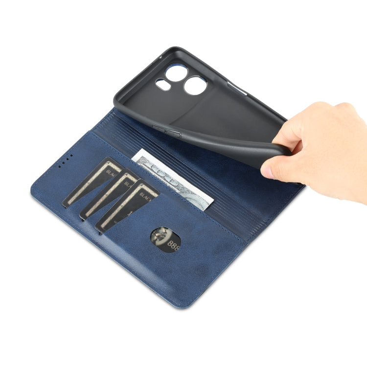 For OPPO K10 5G China AZNS Magnetic Calf Texture Flip Leather Phone Case