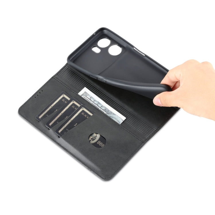 For OPPO K10 5G China AZNS Magnetic Calf Texture Flip Leather Phone Case