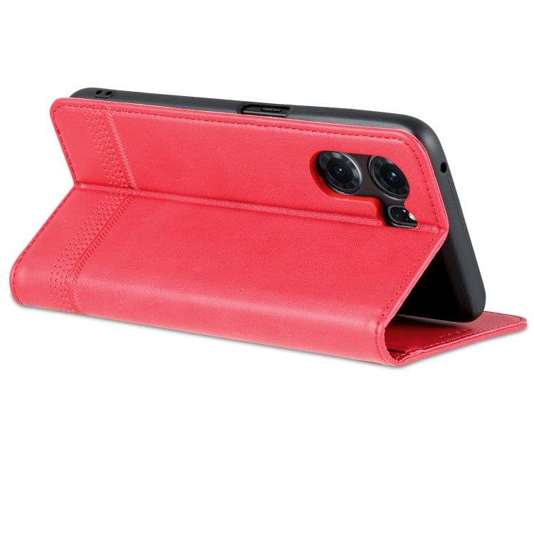 For OPPO K10 5G China AZNS Magnetic Calf Texture Flip Leather Phone Case