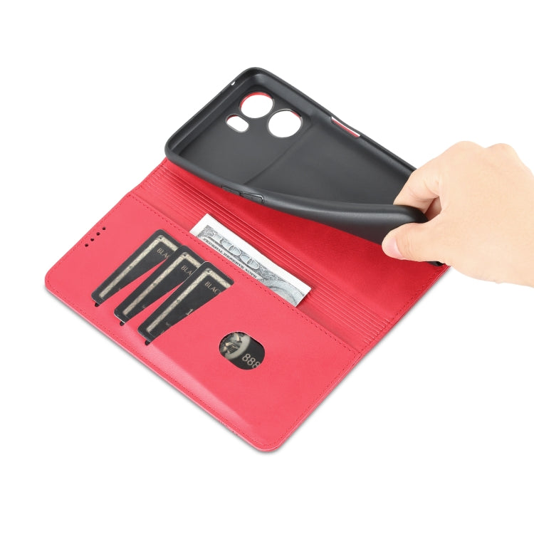 For OPPO K10 5G China AZNS Magnetic Calf Texture Flip Leather Phone Case