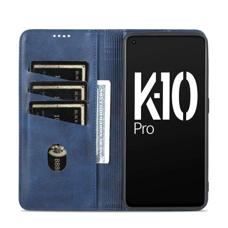 For OPPO K10 Pro AZNS Magnetic Calf Texture Flip Leather Phone Case