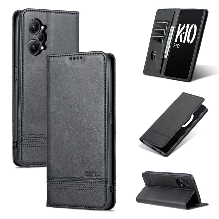 For OPPO K10 Pro AZNS Magnetic Calf Texture Flip Leather Phone Case
