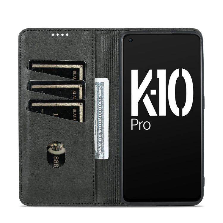 For OPPO K10 Pro AZNS Magnetic Calf Texture Flip Leather Phone Case