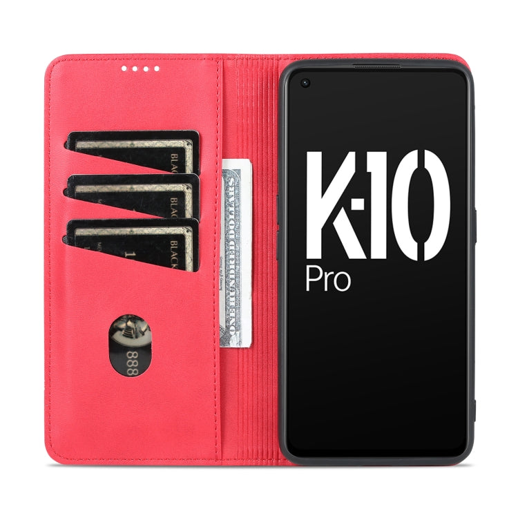 For OPPO K10 Pro AZNS Magnetic Calf Texture Flip Leather Phone Case