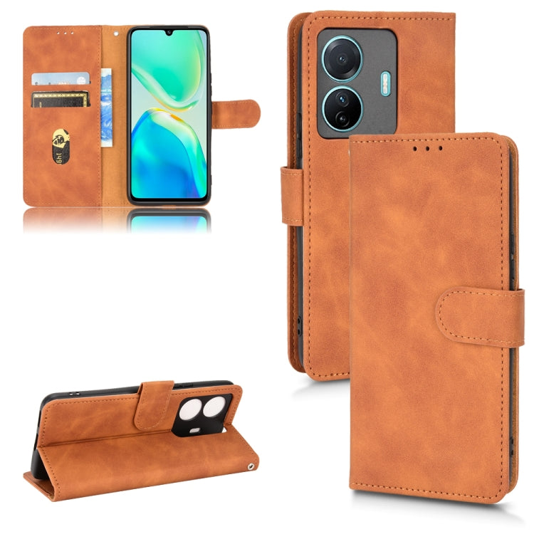 For vivo S15E Skin Feel Magnetic Flip Leather Phone Case