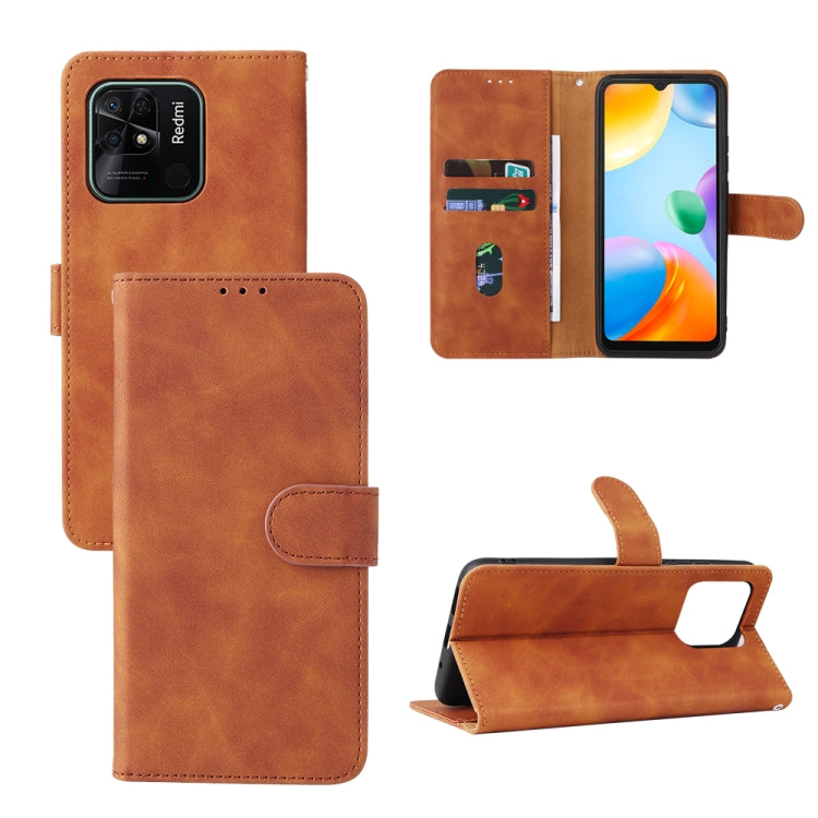 For Xiaomi Redmi 10C Skin Feel Magnetic Flip Leather Phone Case