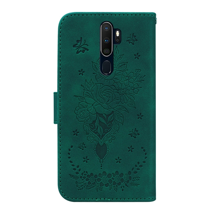 For OPPO A9 / A5 2020 / A11X Butterfly Rose Embossed Leather Phone Case