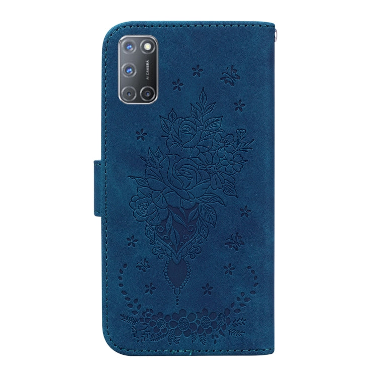 For OPPO A52 / A92 / A72 Butterfly Rose Embossed Leather Phone Case