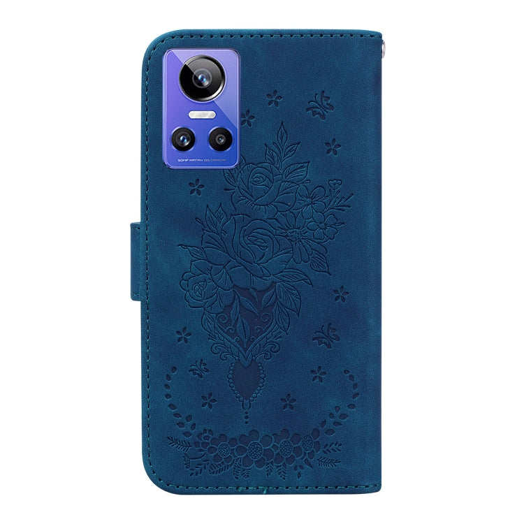 For OPPO Realme GT Neo3 Butterfly Rose Embossed Leather Phone Case