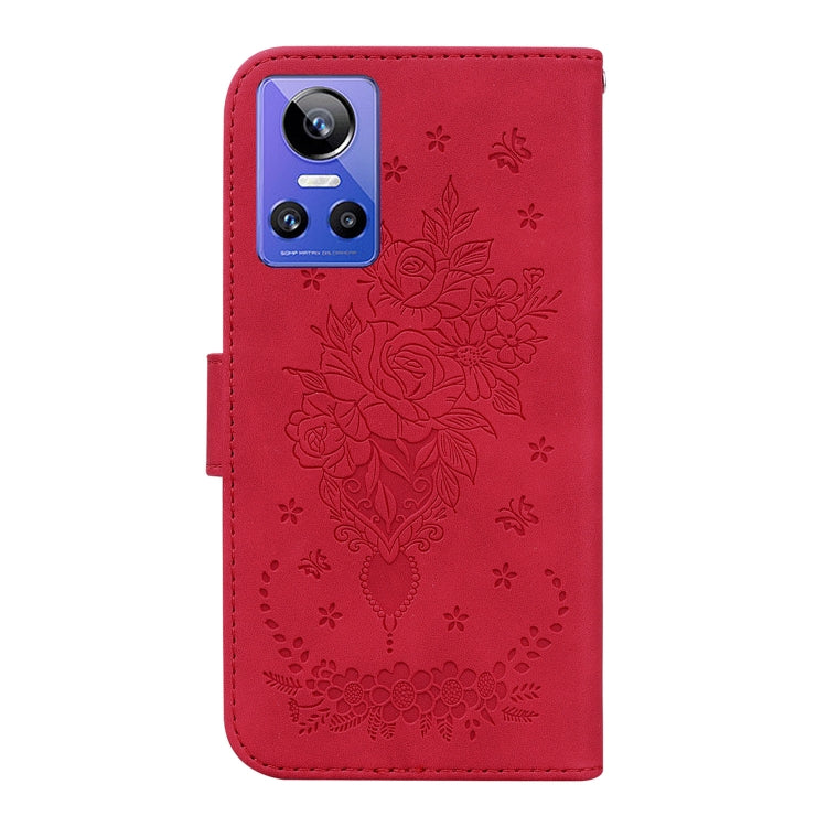 For OPPO Realme GT Neo3 Butterfly Rose Embossed Leather Phone Case