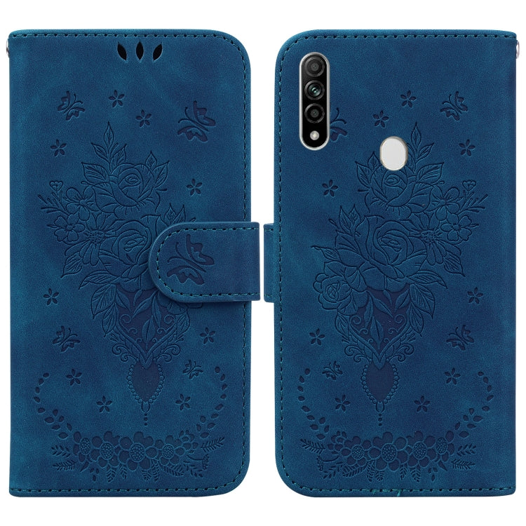 For OPPO A8 / A31 2020 Butterfly Rose Embossed Leather Phone Case
