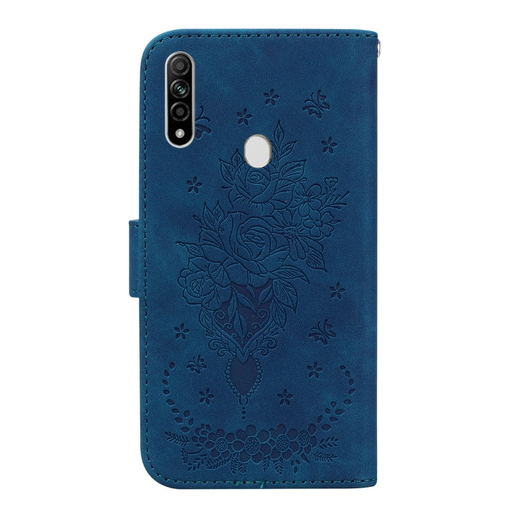 For OPPO A8 / A31 2020 Butterfly Rose Embossed Leather Phone Case